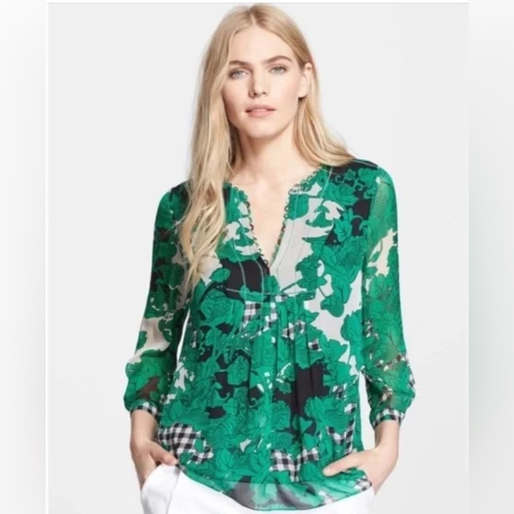 VTG DIANE VON FURSTENBERG CAMDEN SILK Long sleeve Sz 6